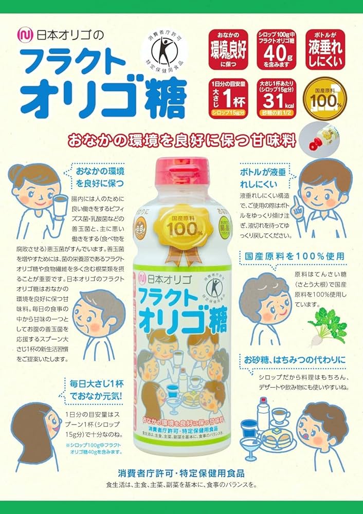 Amazon.co.jp: 日本オリゴ フラクトオリゴ糖 700g きびブラウン